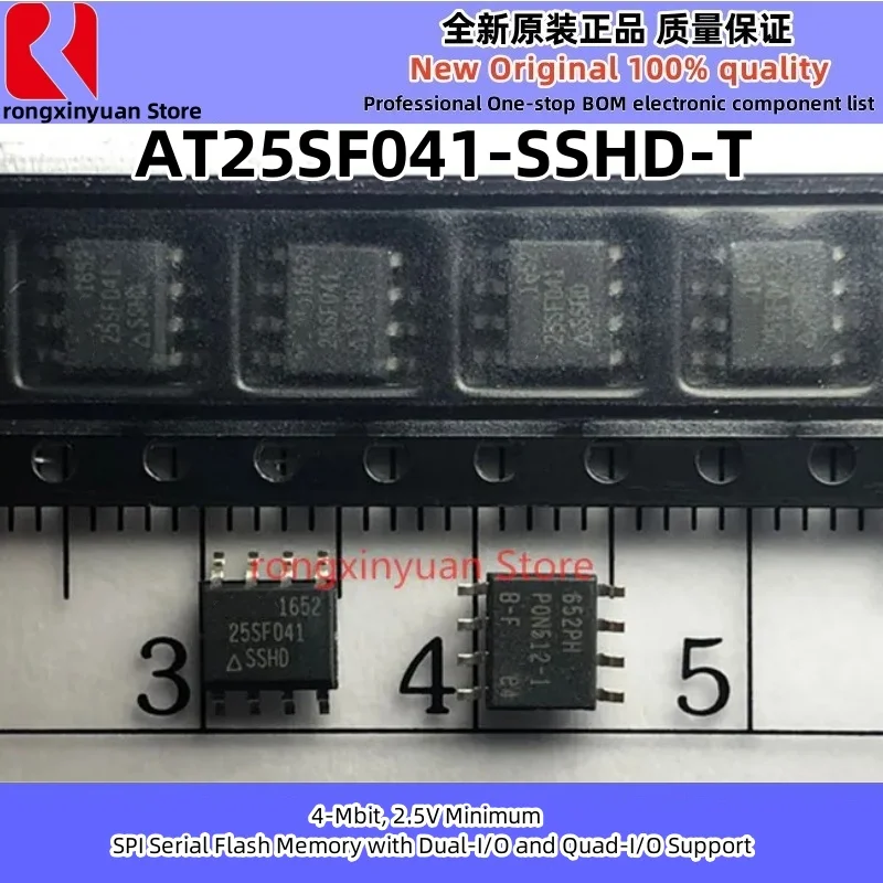 5Pcs AT25SF041-SSHD-T AT25SF041 25SF041 AT25SF041-SSHD SOP8 SPI Serial Flash Memory with Dual-I/O and Quad-I/O Support 100% New