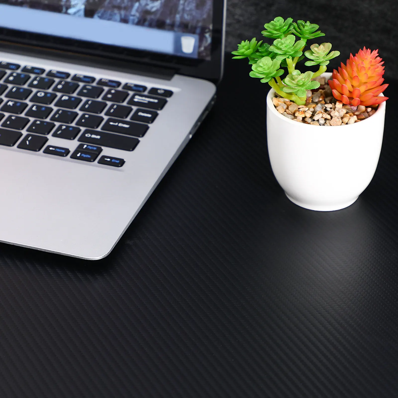 Extra Large Desk Pad Carbon Fiber Design Desk Mat Non Slip for Keyboard Mouse Office Gaming Desktop Protector Stain Resistant