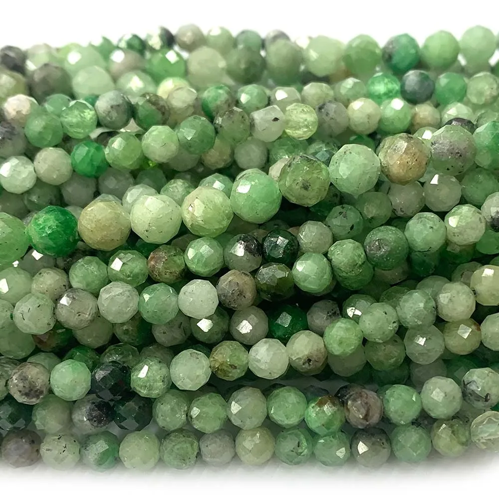 

Veemak Green Tanzanite Round Faceted Loose Beads For Jewelry Making Natural Gemstones Crystal DIY Necklace Bracelets Earrings