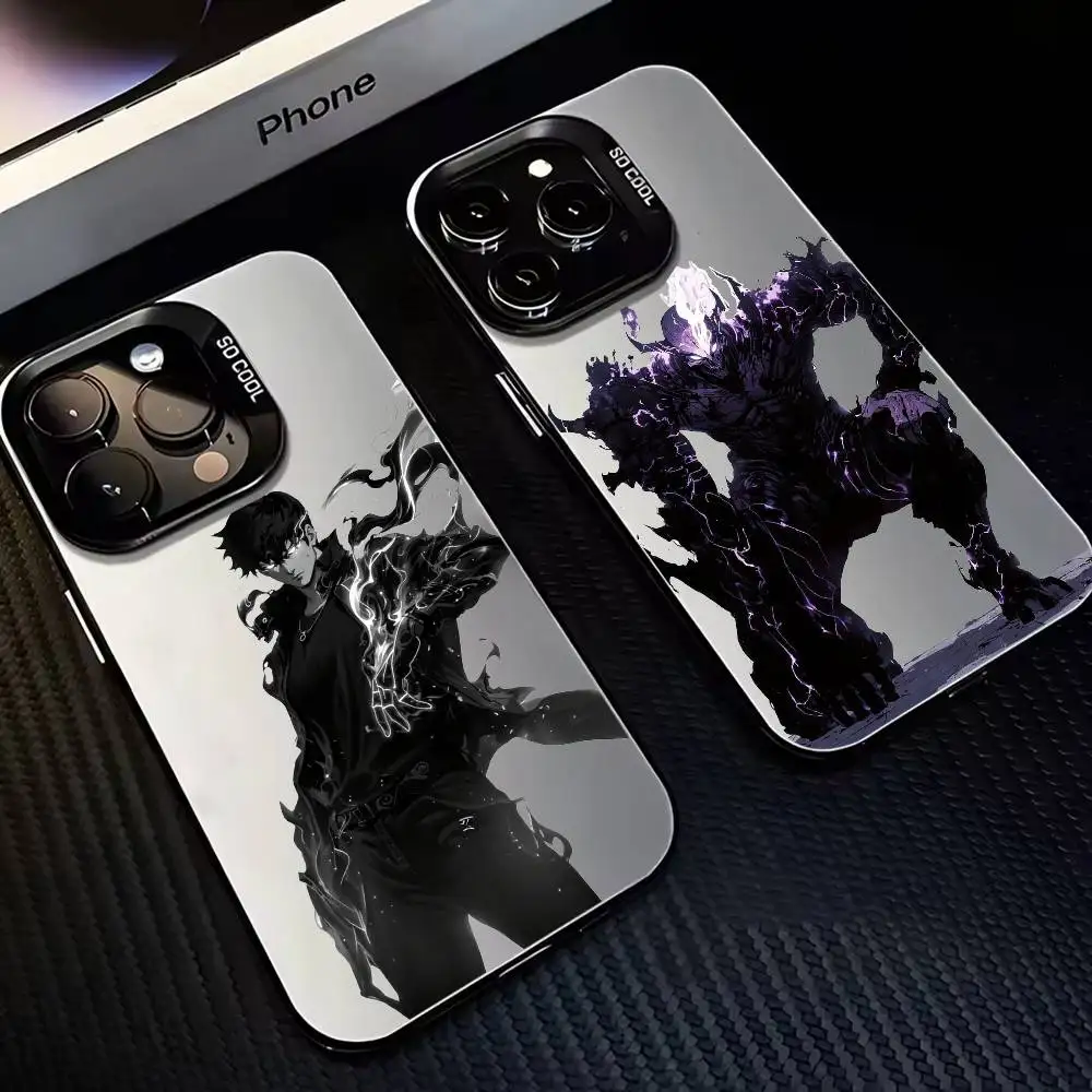 

S-Solos Leveling Phone Case For iPhone17,16,15,14,13,12,11 Plus,Pro Max Black Matte Shockproof Cover