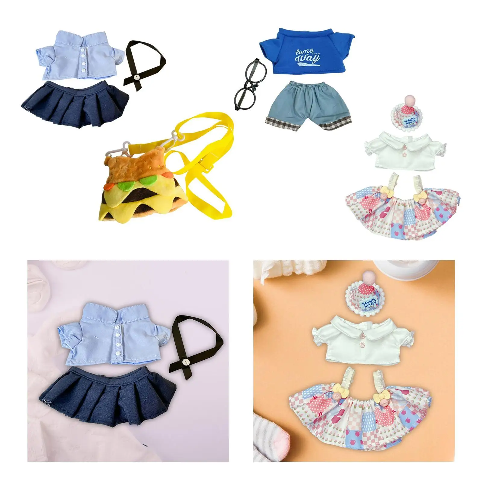 

Plush Doll Clothes for 20cm DIY Plush Doll Accessories Costumes Comfortable