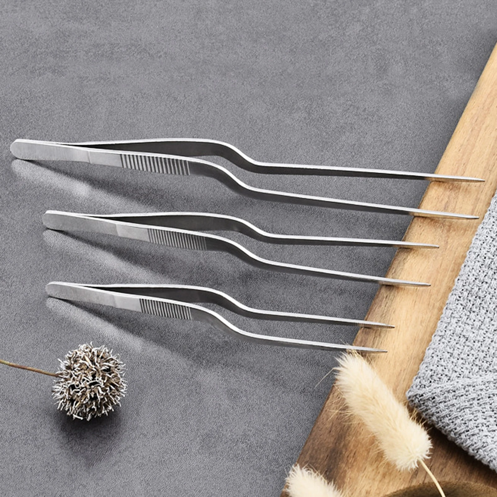 Precision Plating Tweezers Professional for Culinary Garnishing Stainless Steel Food Tongs Dish Arranging Kitchen Tool Durable