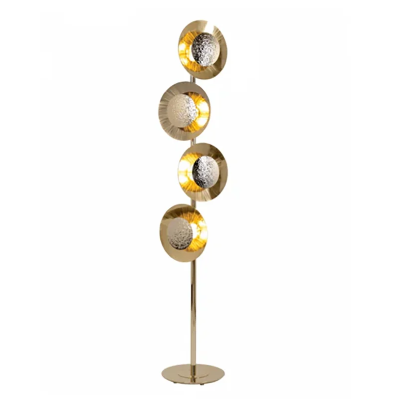 Creative Light Luxury Gold Circles Modern Design Hotel Standing Floor Lamp