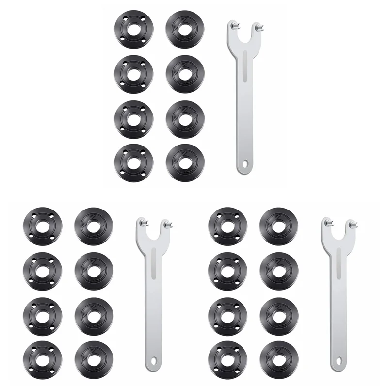 

A27F-27Pcs Angle Grinder Flange Nut Angle Grinder Wrench Kit 5/8-11 Flange Metal Lock Nut For Grinder Parts