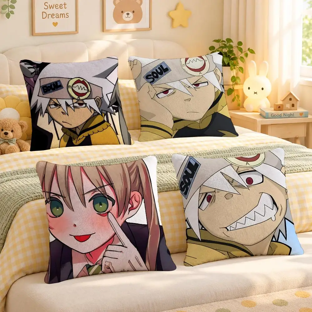 Anime Soul Eater Gothic Shonen Cushion Cover Personalized Soft Plush Pillow Living Room Home Sofa Bedroom Office Car Cushion