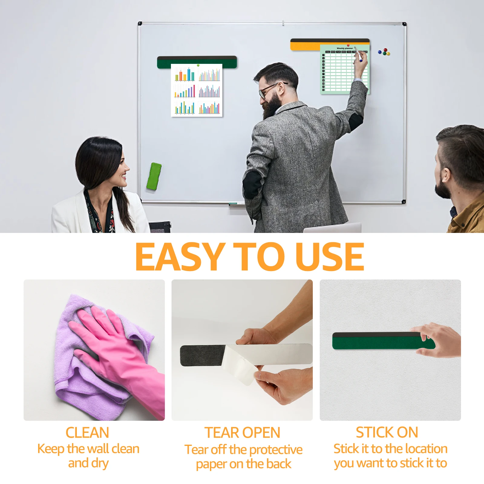 5 ชิ้น Office Cork Board ชุด Strong กาวแถบ Cork ชุดสีดํา Felt Wall ขนาดเล็ก Bulletin Board ใช้งานง่ายสําหรับ Home Office