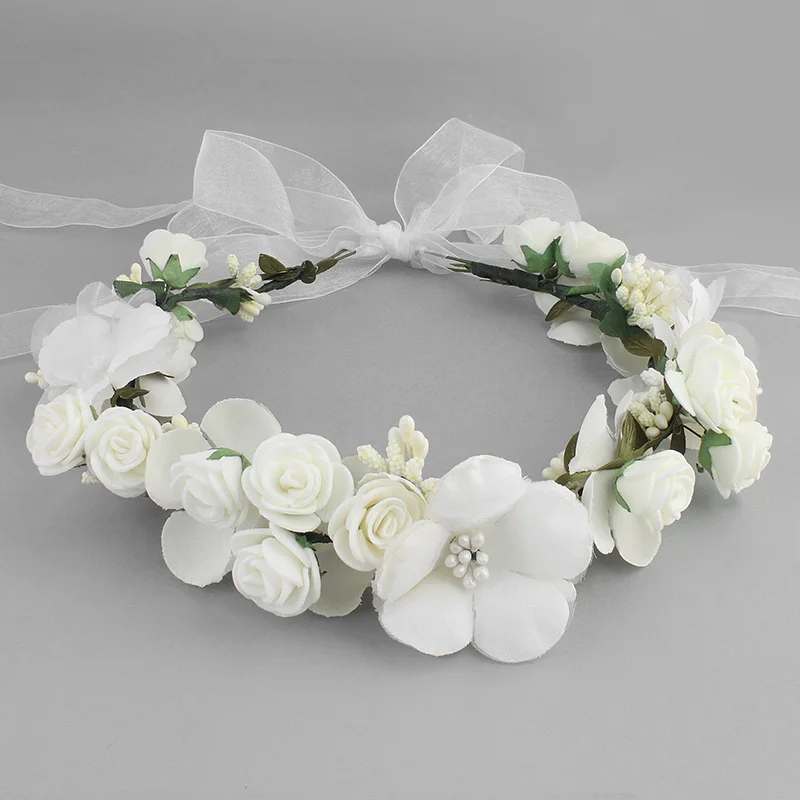 Flower Hair Vine in Beach Wedding Women Hair Jewelry Headbands Accessory for Bridal Bridesmaid Halloween Decoration Gifts