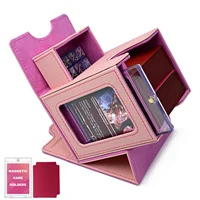 Caja de Cartas Commander con Ventana de Exhibición para MTG, Capacidad para más de 100 Cartas con Doble Funda, Caja de Almacenamiento Magnética para Cartas TCG PTCG