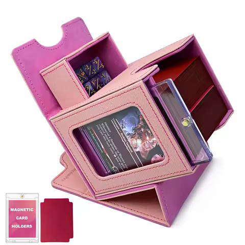 Ryshepro Commander Deck Box with Display Window for MTG Fits 100+ Double-Sleeved Cards Magnetic Card Storage Box for TCG PTCG