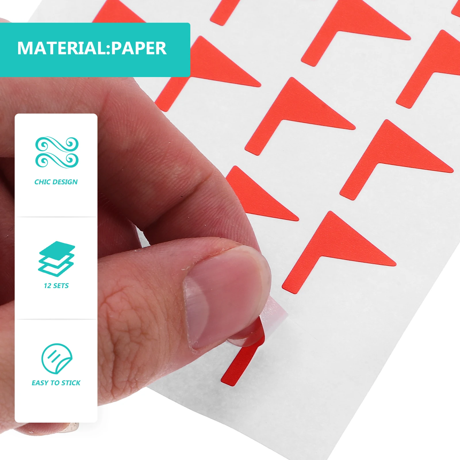 

288pcs Red Flag Stickers Paper Label Stickers For Office School Home Organization Residue-Free Classification Flag Decals
