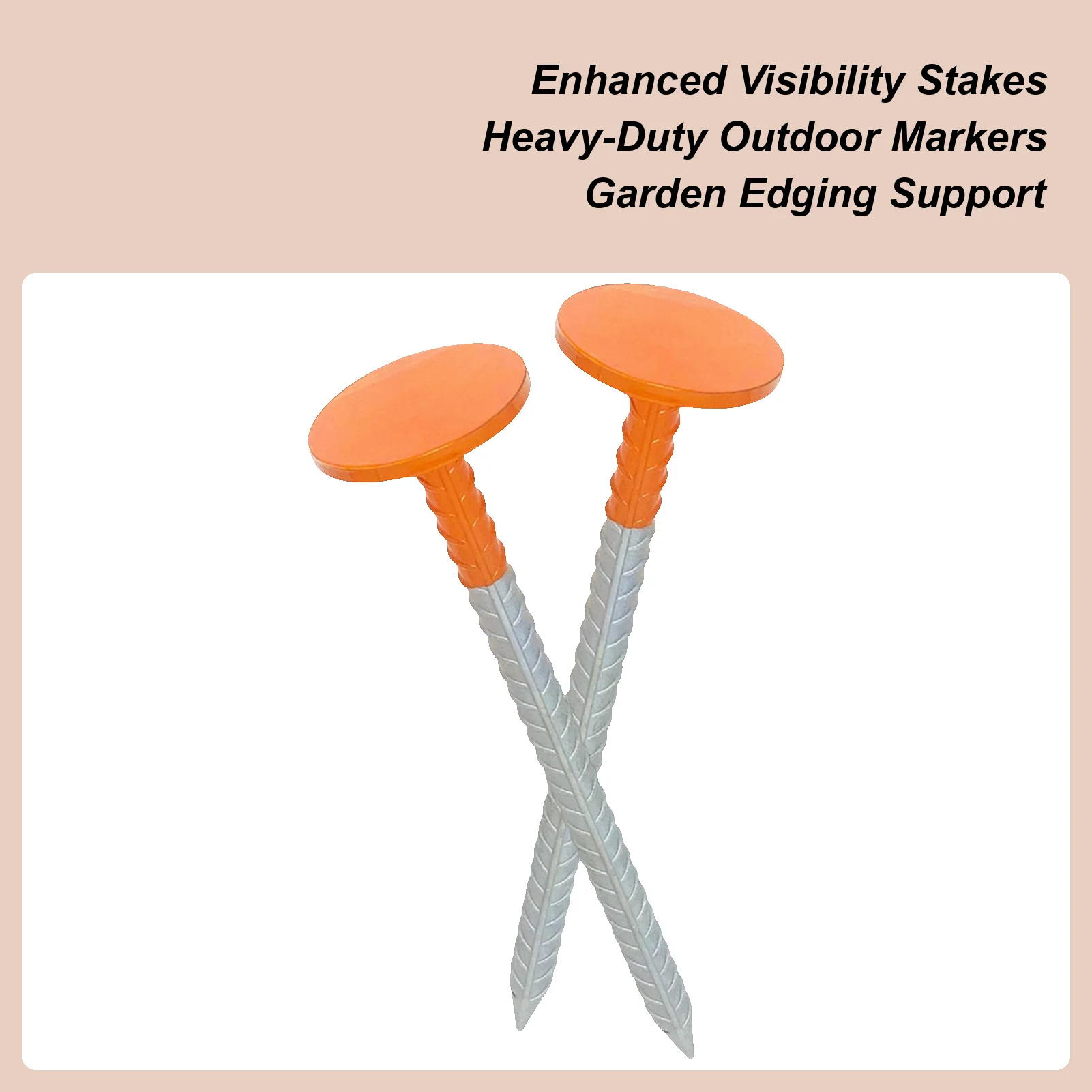 

Survey Markers 2-Piece Heavy Duty High-Visibility Bright Orange Color Driveway Markers For Garden Trail Yard Driveway Boundary