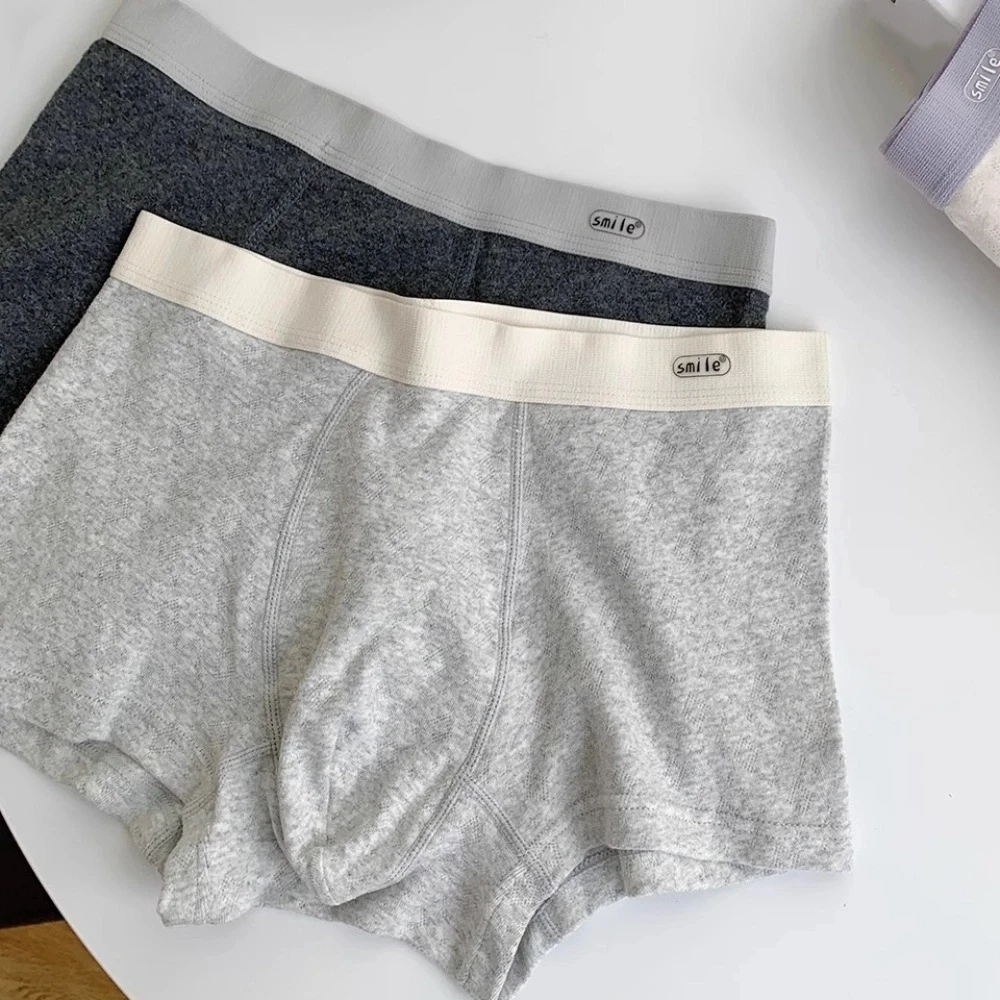 

Breathable Thin Cotton Boxer Briefs Seamless Mid Waist Cotton Boxers Underpants Lingerie Underwear for Men Men