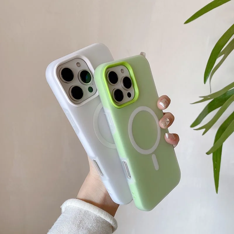 

Military-Grade 2 In 1 Shockproof Case For iPhone 16 Plus 15 14 13 12 Pro Max 11 Candy Color Silicone Magnetic Magsafe Soft Shell