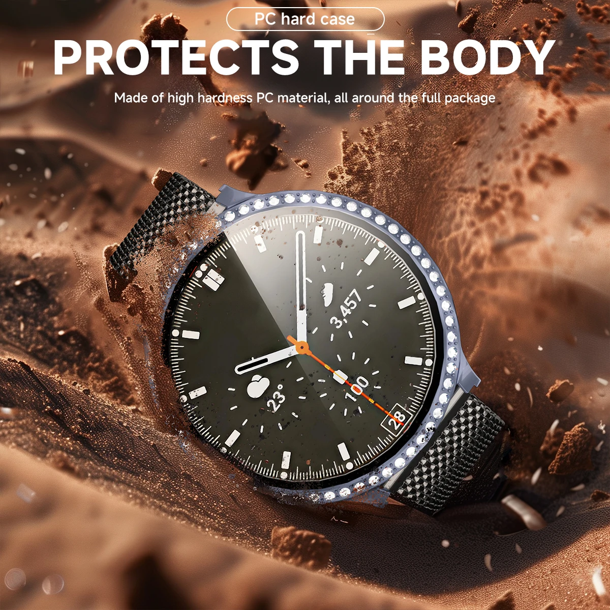 Diamond Bling Case for Samsung Galaxy Watch 7 40mm 44mm Fashion Crystal Protective Bumper Watch 7FE 40mm 44mm Cover Accessories