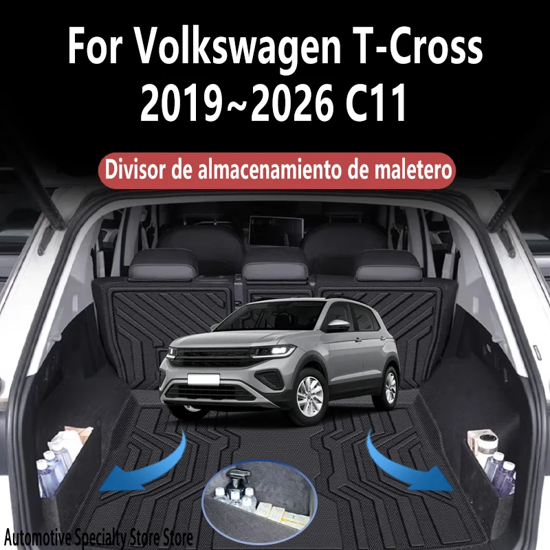 Für Volkswagen T-Cross C11 2022 ~ 2026 Multifunktions Stamm Lagerung Partition Lagerung Auto Innen Teile Organizer Auto zubehör
