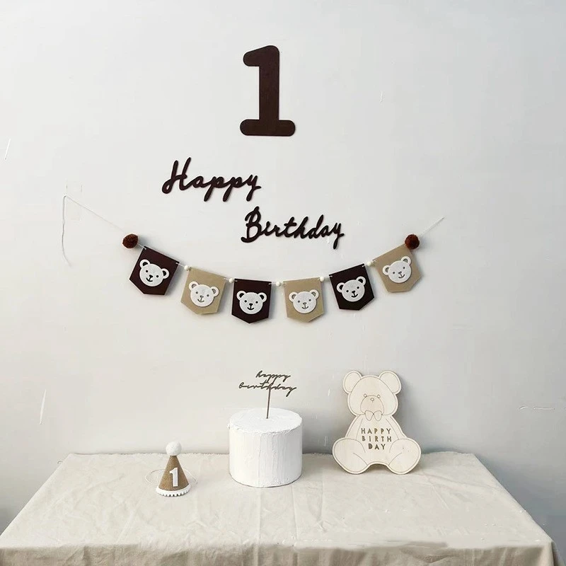 

Baby Happy Birthday Banner Korea Hot Sale Little Daisy Banners Photography Accessories for Hanging Decor Baby Photography Prop