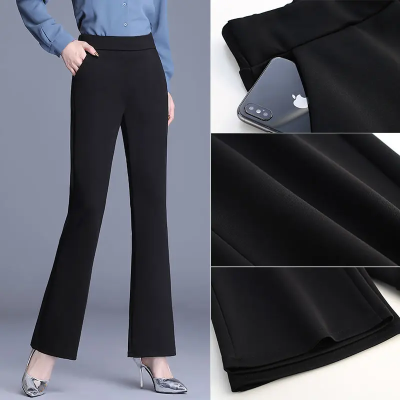 ขายร้อนความนิยมเสื้อผ้าผู้หญิงสีทึบฤดูใบไม้ร่วงฤดูหนาวเรียวอเนกประสงค์สบายๆใหม่กางเกงกางเกงสีทึบ