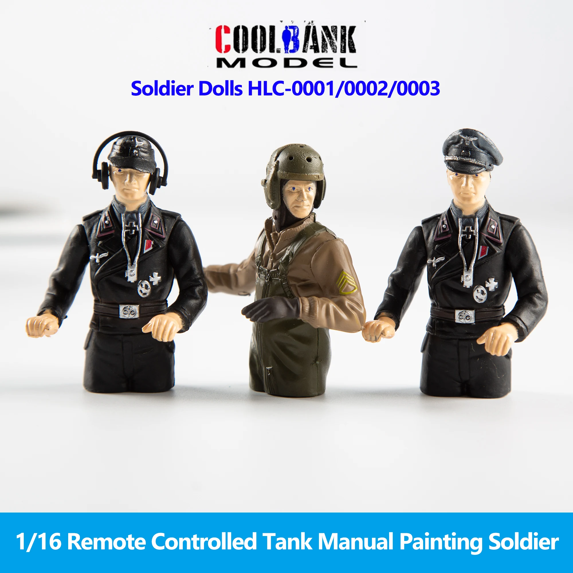 

COOLBANK 1/16 WWII War Tank Model figure soldier HLC-0001/0002/0003 US Vehicle Captain 1938 Black Hat Officers Armoured Crew