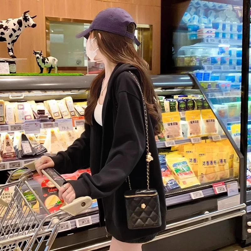 سويت شيرت مفتوح من Lente مع كابوشون Dames Lente Zomer مجموعة جديدة كورية stijl katoenen jas met vollelige mouw #5