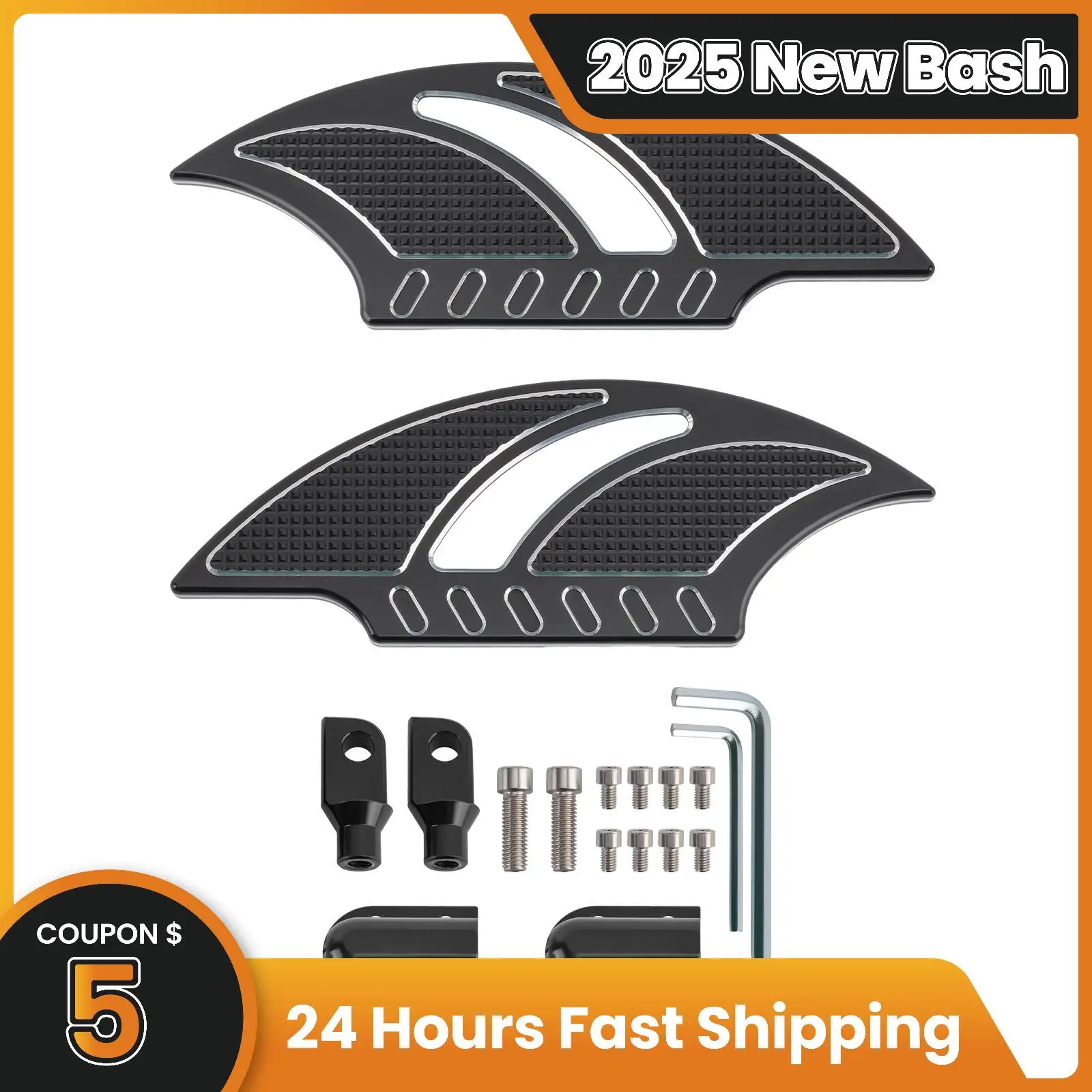 

New Rear Passenger Footpegs +Brackets Mounting Kit Fit for Electra Road Glide