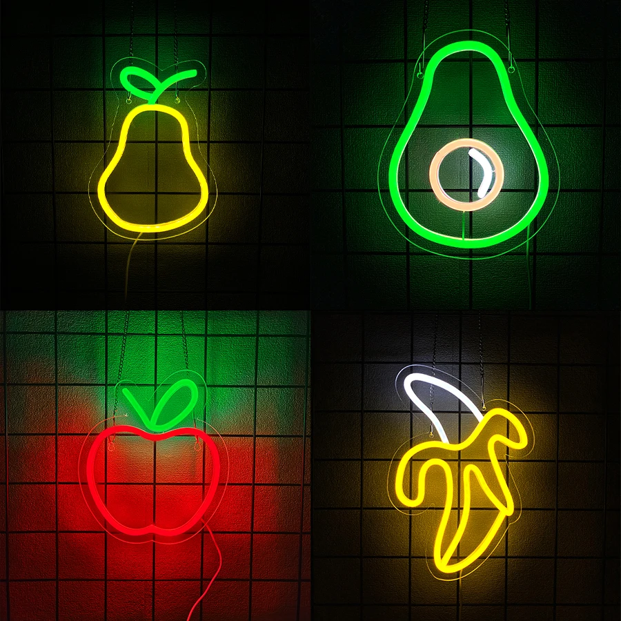 Avocado Neon Sign For Wall Decor,Light Up Sign For Bedroom,Living Room,Supermarket,Fruit Shop,Birthday Party,Kitchen Decor,Gifts