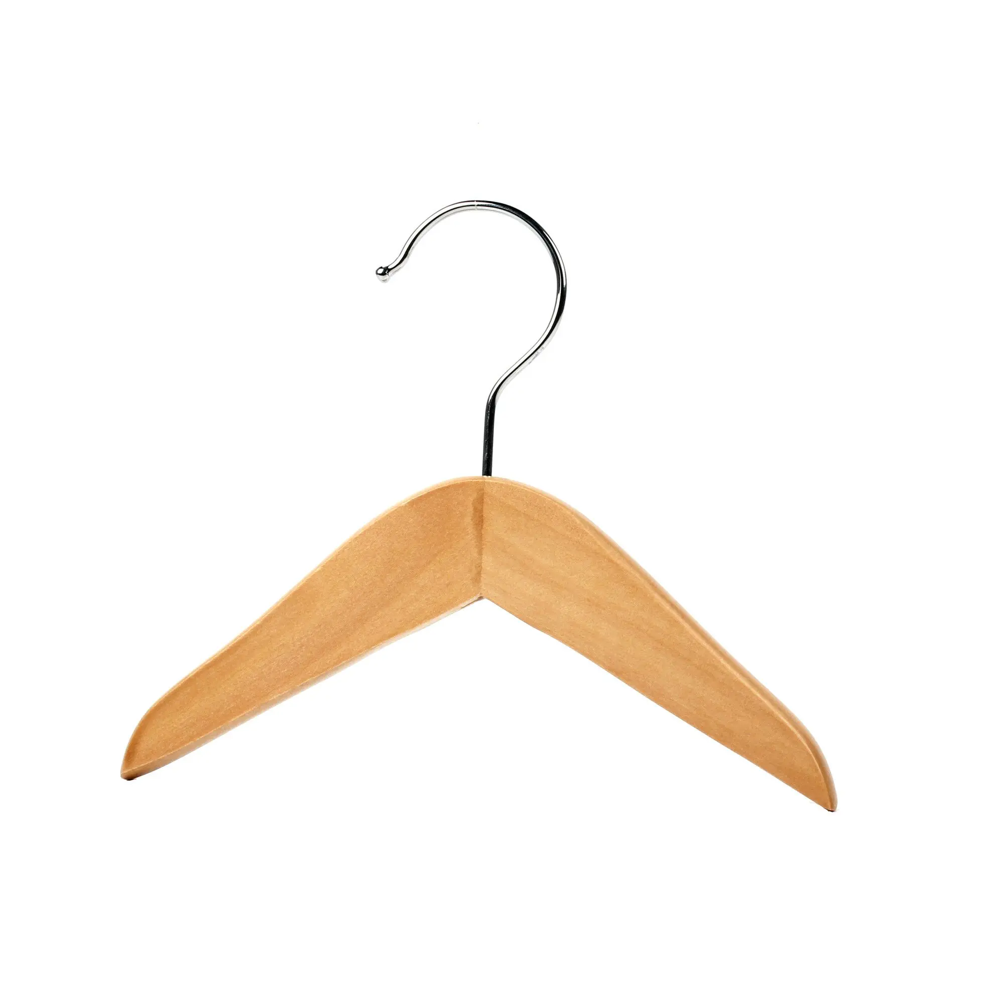 Solid Wooden Wide Shoulder Hangers Retro Brown Non-marking Baby Kids Clothes Hangers For Wardrobe Storage Organization