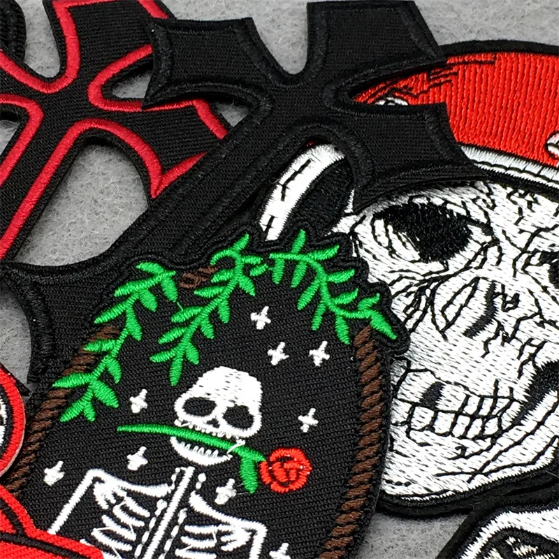 25PCS/Lot Embroidery Patches Punk Clothes Stickers DIY Iron on Patches for Clothing Appliques Jacket Jeans Stripes