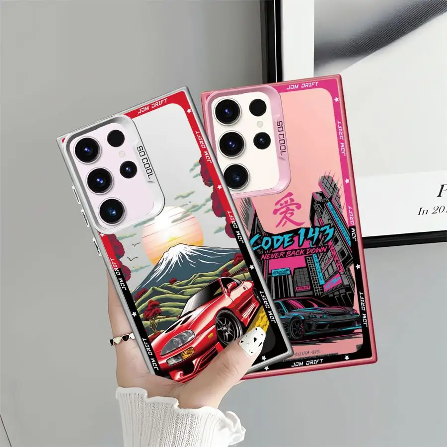 Soft Shell Case for Samsung Galaxy S24 FE S25Plus Note 20 Ultra S23 S24Ultra S21 S20 FE S22 Ultra S25 Japanese JDM Drift Car