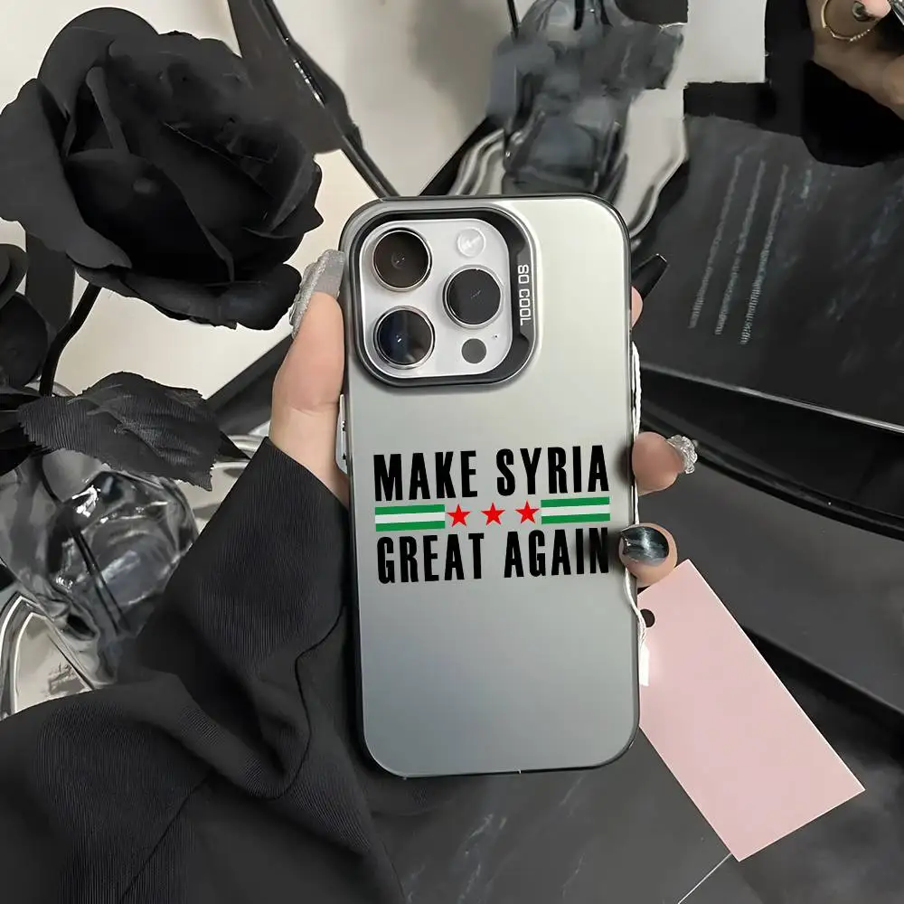 Casing Ponsel Baru Motif Peta Bendera Suriah Untuk iPhone 17 16 15 14 13 12 11 Pro Max Air Multiwarna Matte Metalik Aurora Funda