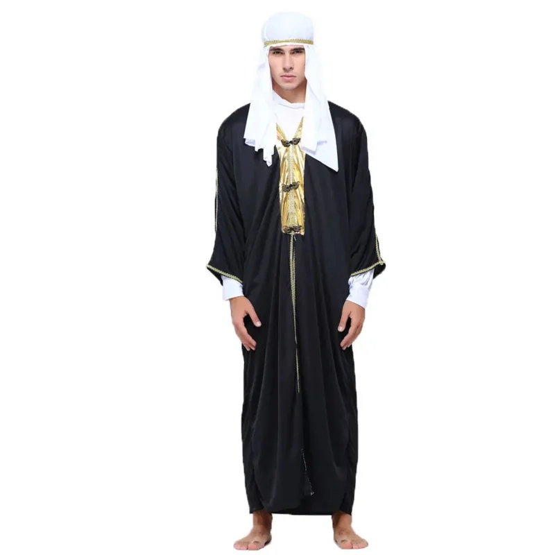 Umorden Arab Arabian Sheik Costume Robe Novelty Sultan Costumes for Men Fancy Carnival Halloween Purim Party Cosplay