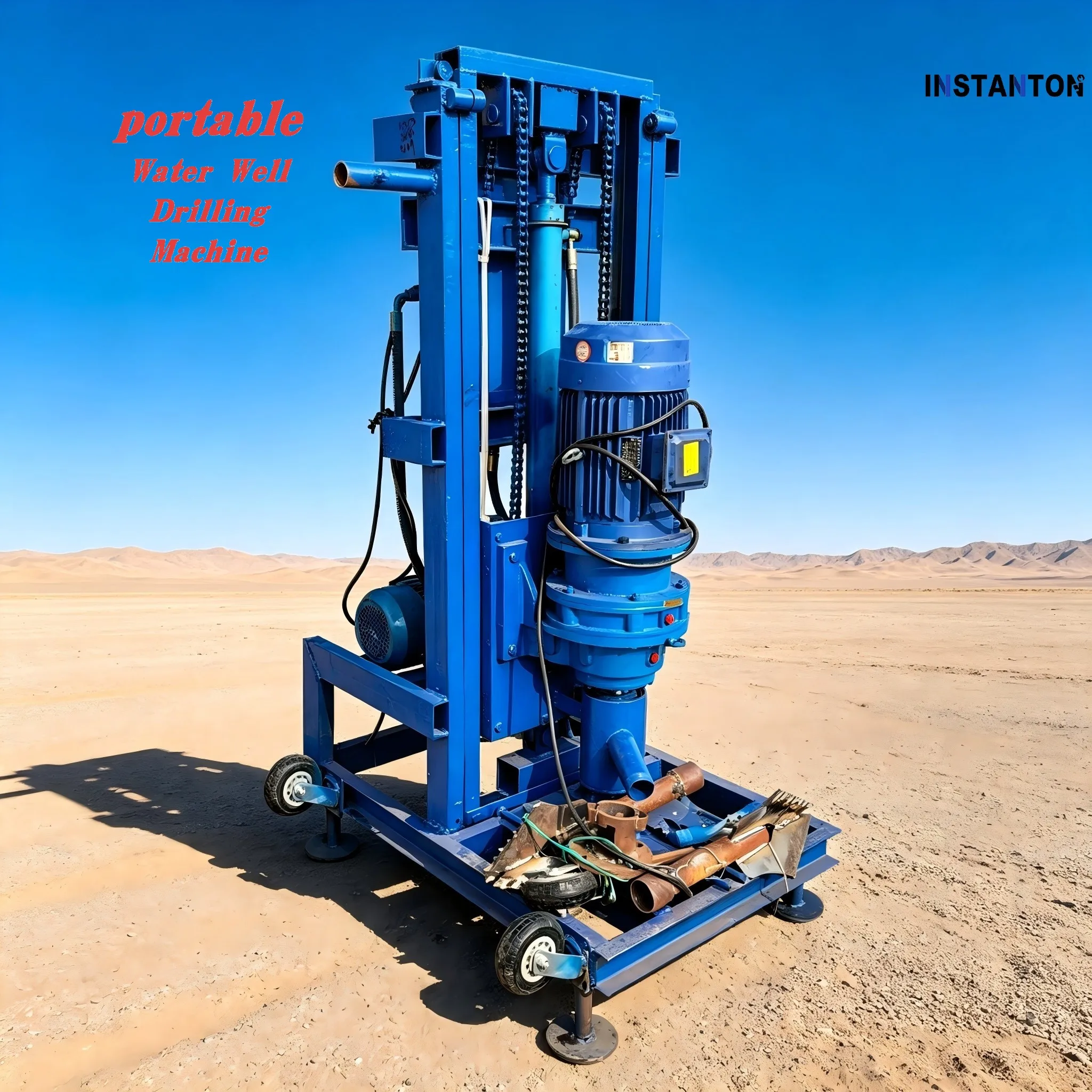 Customized Water Well Drilling Equipment 100m Hydraulic System Durable Structure Mobile Type Drilling Rig