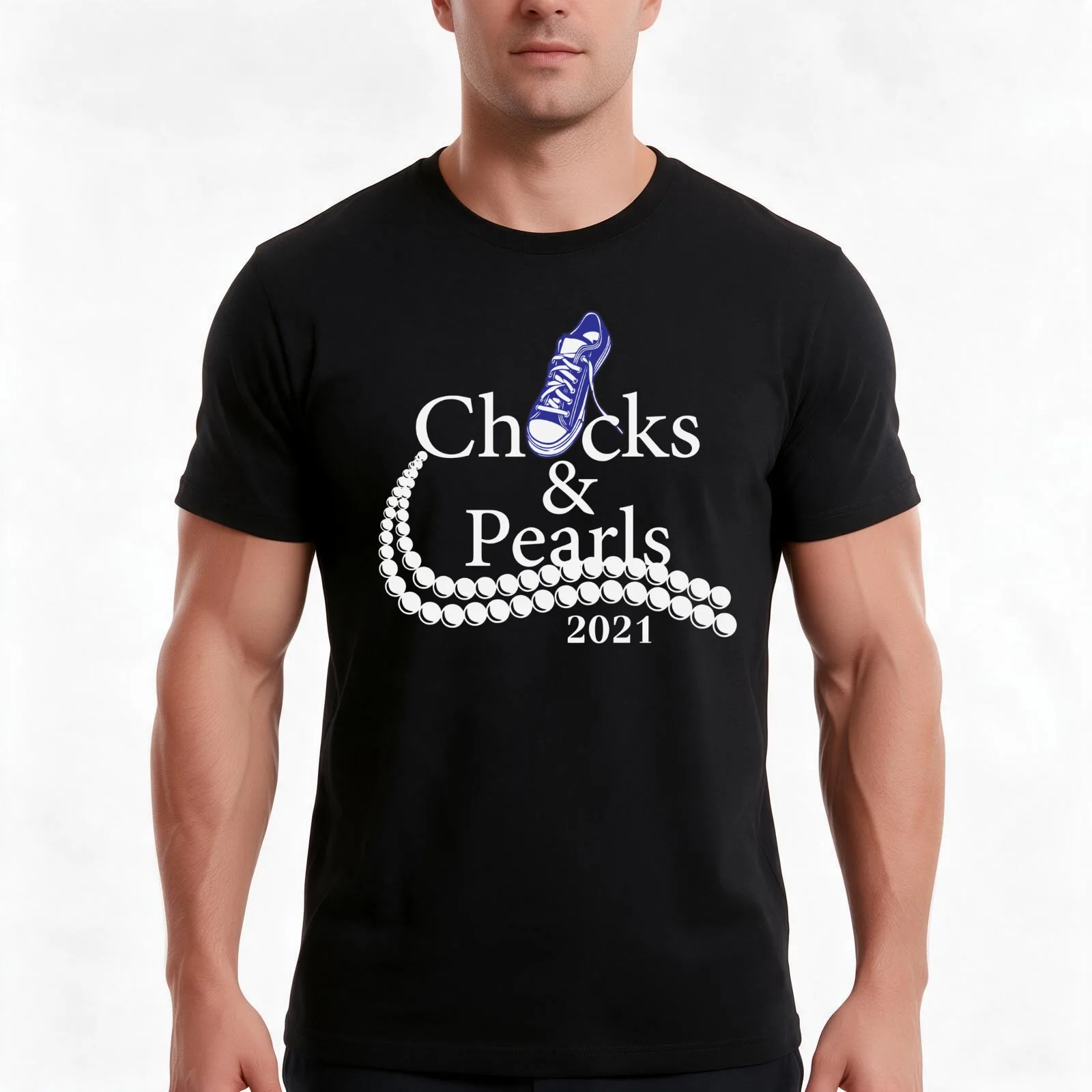 Copy of Pearls and Chucks 2021 T-Shirt, Summer Casual Cotton Tee, Oversized Streetwear Tops, Vintage Graphic Print, 100% Cotton