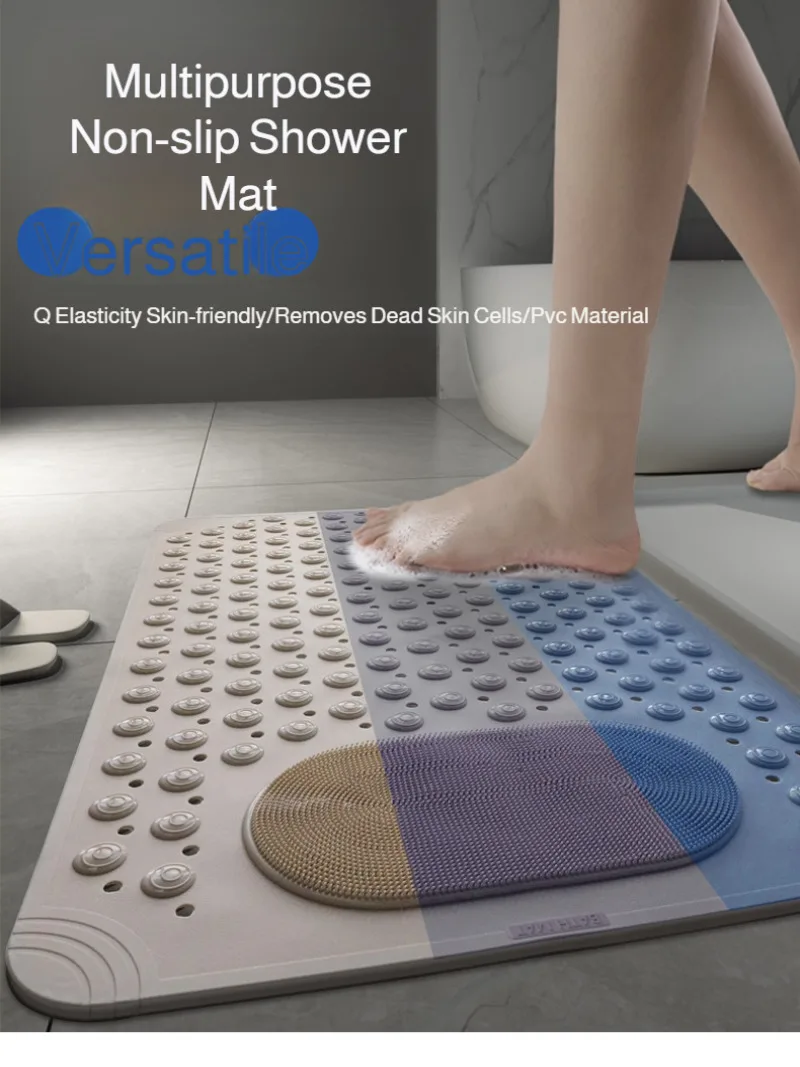 

Коврик на присоске для ванной комнаты, противоскользящий массажный напольный коврик, напольный коврик на присоске, функция массажа