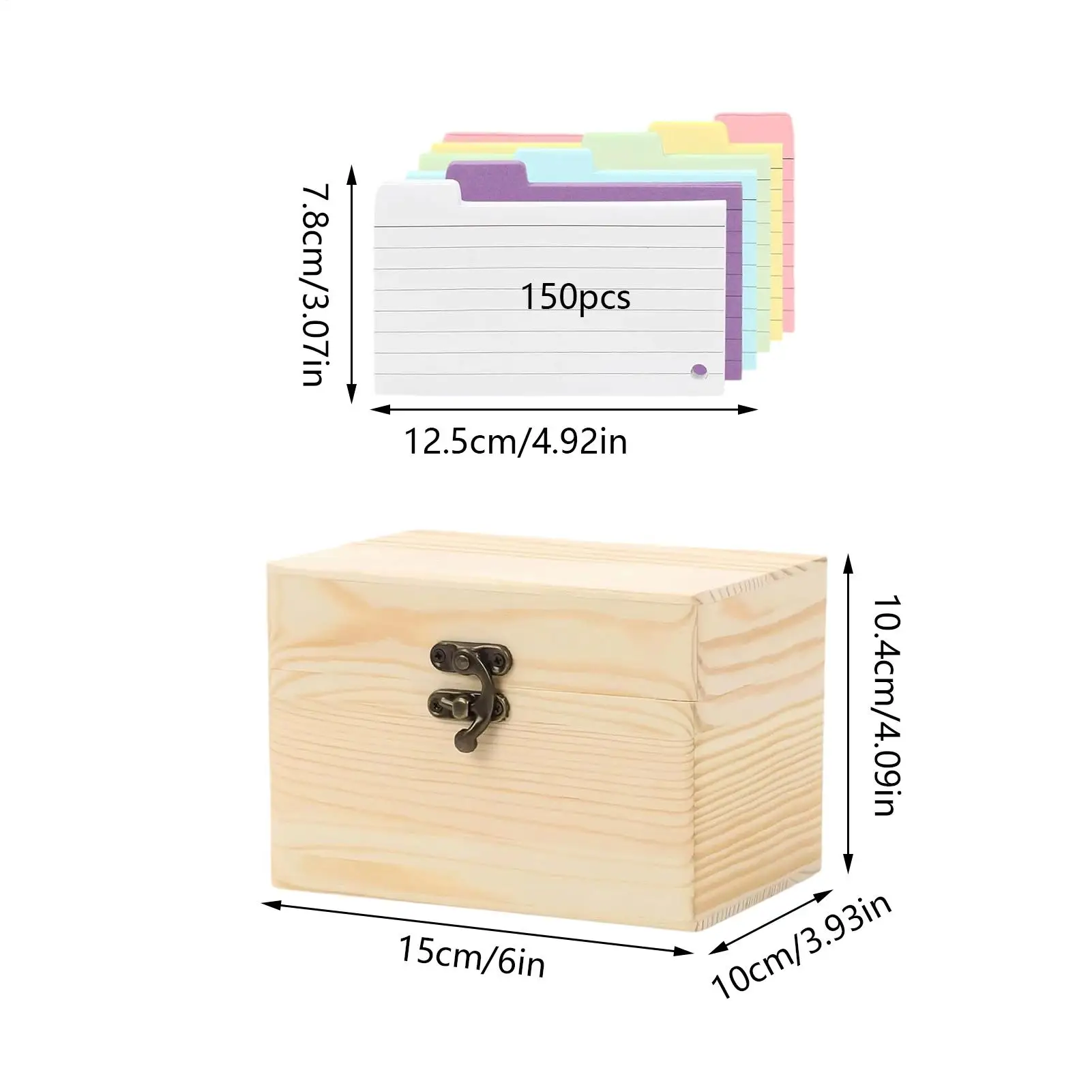 Almacenamiento de tarjetas de índice, caja porta tarjetas de notas de madera, suministros de estudio, estuche organizador de tarjetas flash para tarjetas de notas, sobre de papel, postal