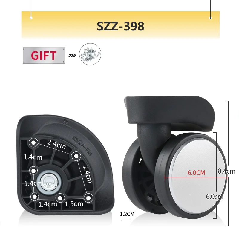 Luggage replacement wheels, suitcase rotating castors, durable luggage foot wheels, password box luggage repair accessories