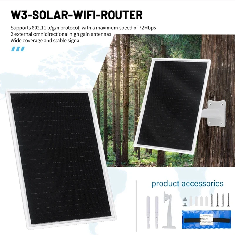 Enrutador Solar para exteriores, Panel Solar de 15W, baja potencia, 4G, Wifi inalámbrico, escaneo, tarjeta SIM, Wifi Solar inalámbrico, punto de acceso móvil