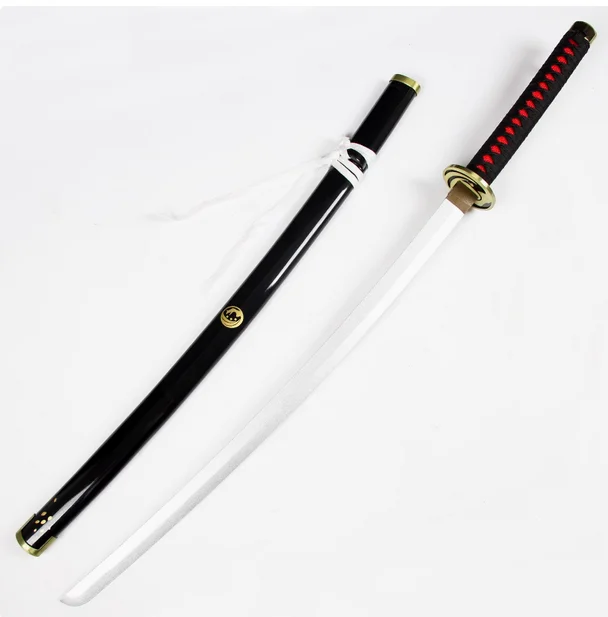 54–104 cm Sets 3 Nakigitsune Awataguchi Katana Schwerter, bemalter Holzscheit, Klinge, passend für Übungstraining, Cosplay, Waffen-Requisiten, ungescharf