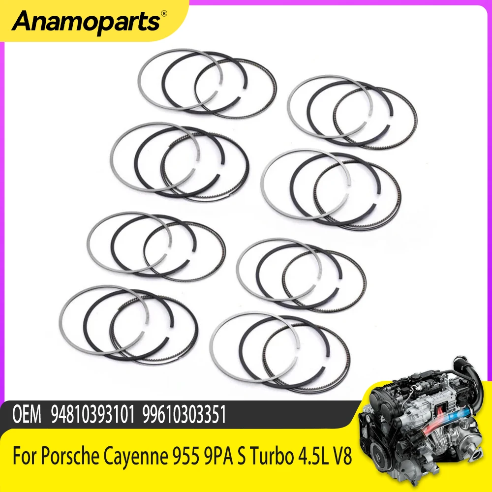 

8x Piston Rings Set STD 93mm For Porsche Cayenne 955 9PA S Turbo 4.5L V8