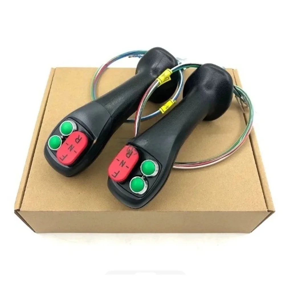 2-Button Joystick Handle with Rocker FNR Switch for Excavator Wheel Loader Forward Reverse Control Heavy Duty Replacement