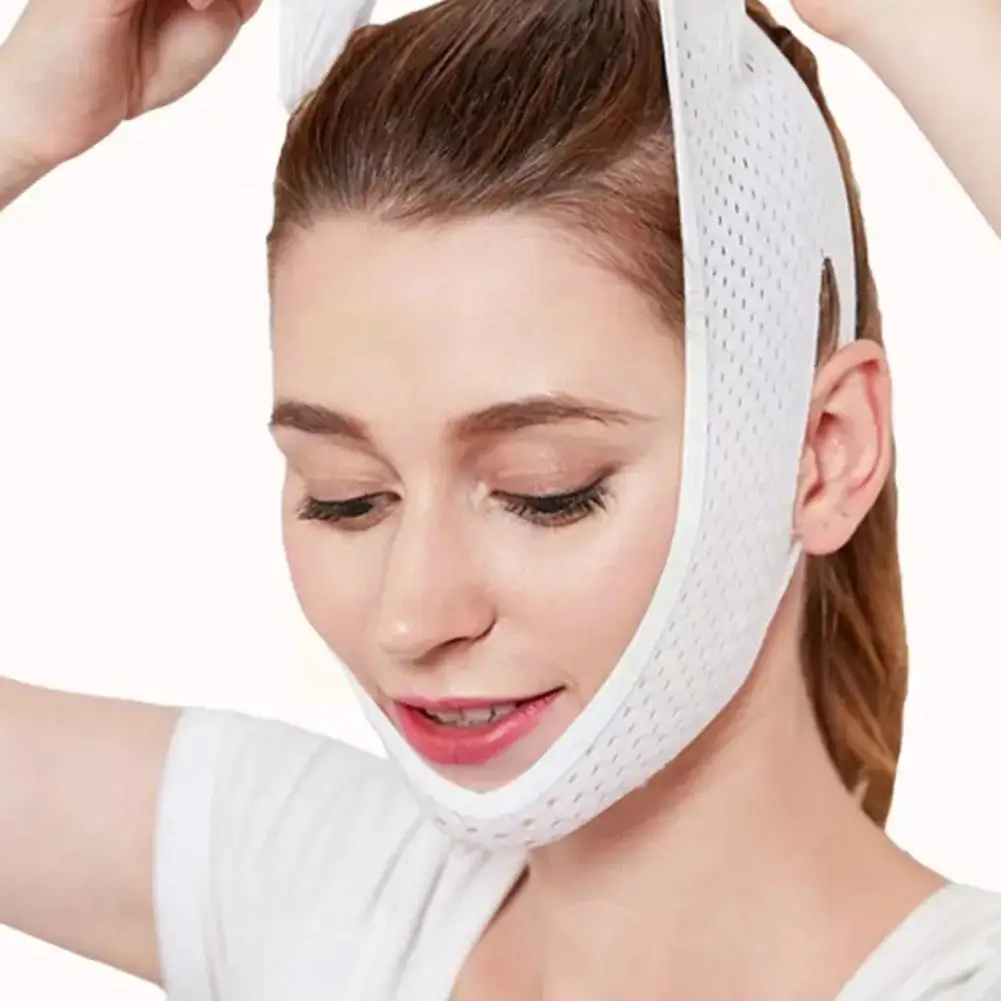 Slimming Face V-Fit Lift Up Belt Thin Neck Mask Sleeping Chin Care Shaper Belt Reduce Double Bandage Skin Face Face-Lift D9B4