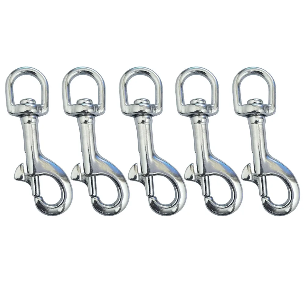 5pcs 316 Stainless Steel 73mm Scuba Diving Clips, Swivel Eye Snap Hook Dive Single Ended Swivel Eye Bolt Hook Buckle Dog Clip