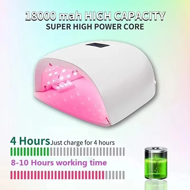 High-power Uv Led Lampe Nails 86w White Pedicure Manicure Light Nail Dryer Wireless Nail Lamp with Portable Handle