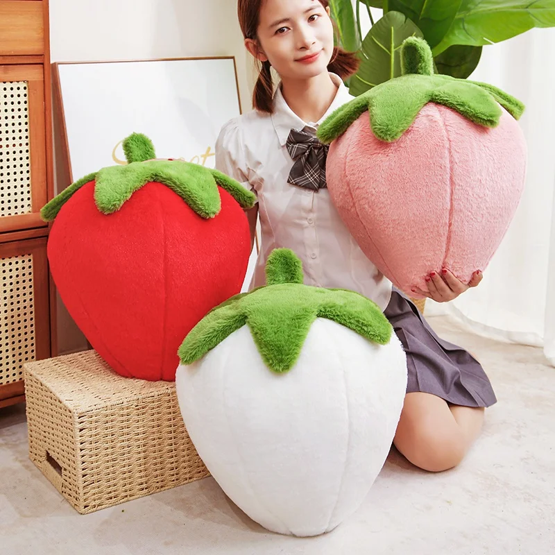 Wholesale Hot Cartoon Strawberry Plush Toy 23/35cm Soft Filled Fruit Sofa Cushion Simulation Pillow Home Decor Gift For Friend