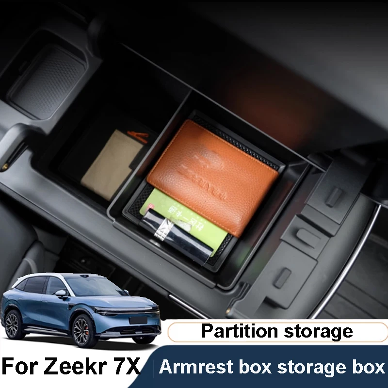 

For ZEEKR 7X 2025 2026 Car Handrail Box Storage Box Partitioned Storage Movable Privacy Protection Accessories