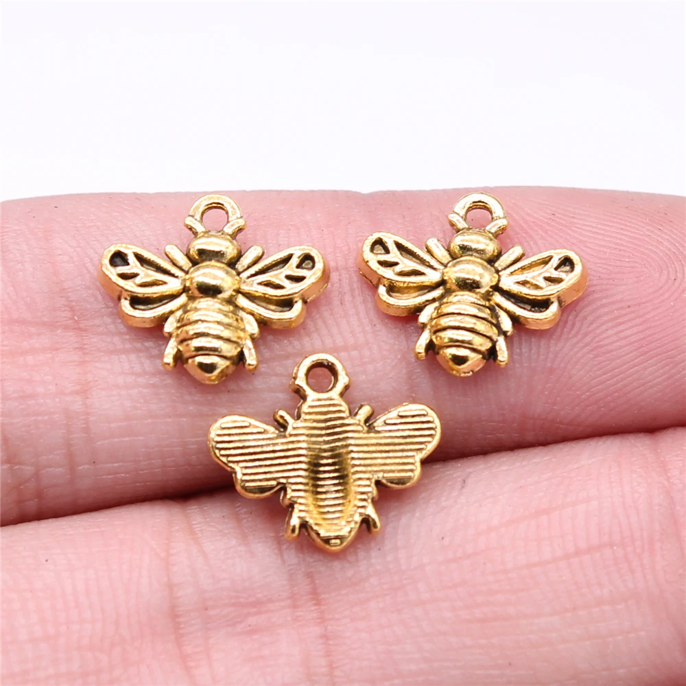 20pcs Antique Silver Bee Charms, DIY Jewelry Making