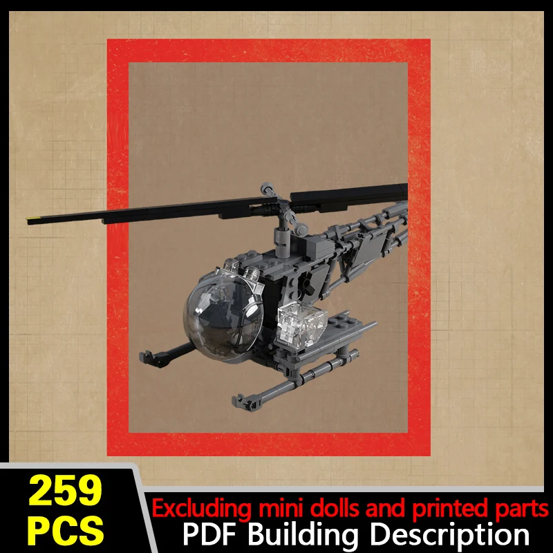 H-13 Military Helicopter Model MOC Building Bricks War Equipment Modular Technology Gifts Holiday Assemble Children Toys Suit