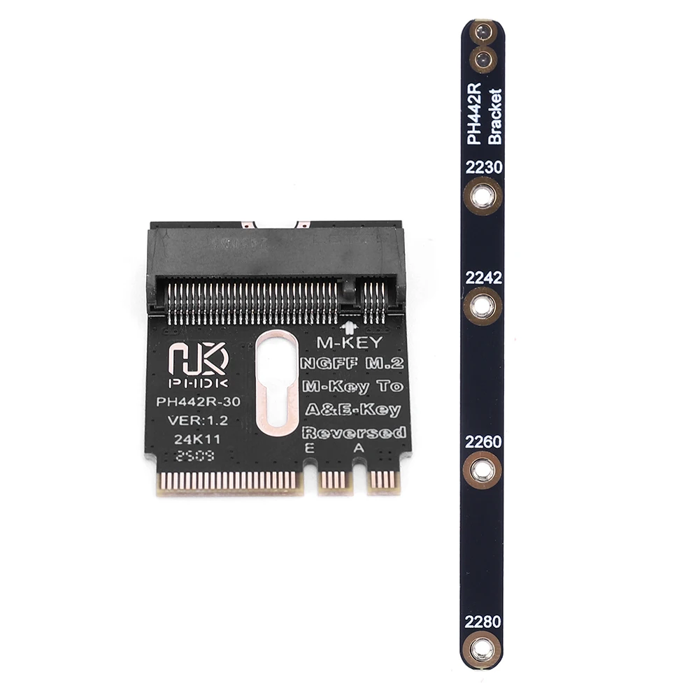NGFF A+E-Key Male To NVME M-key Female Extension PCI-E 4.0 Adapter M2 WIFI Interface for 2230 2242 2260 2280 NVME SSD