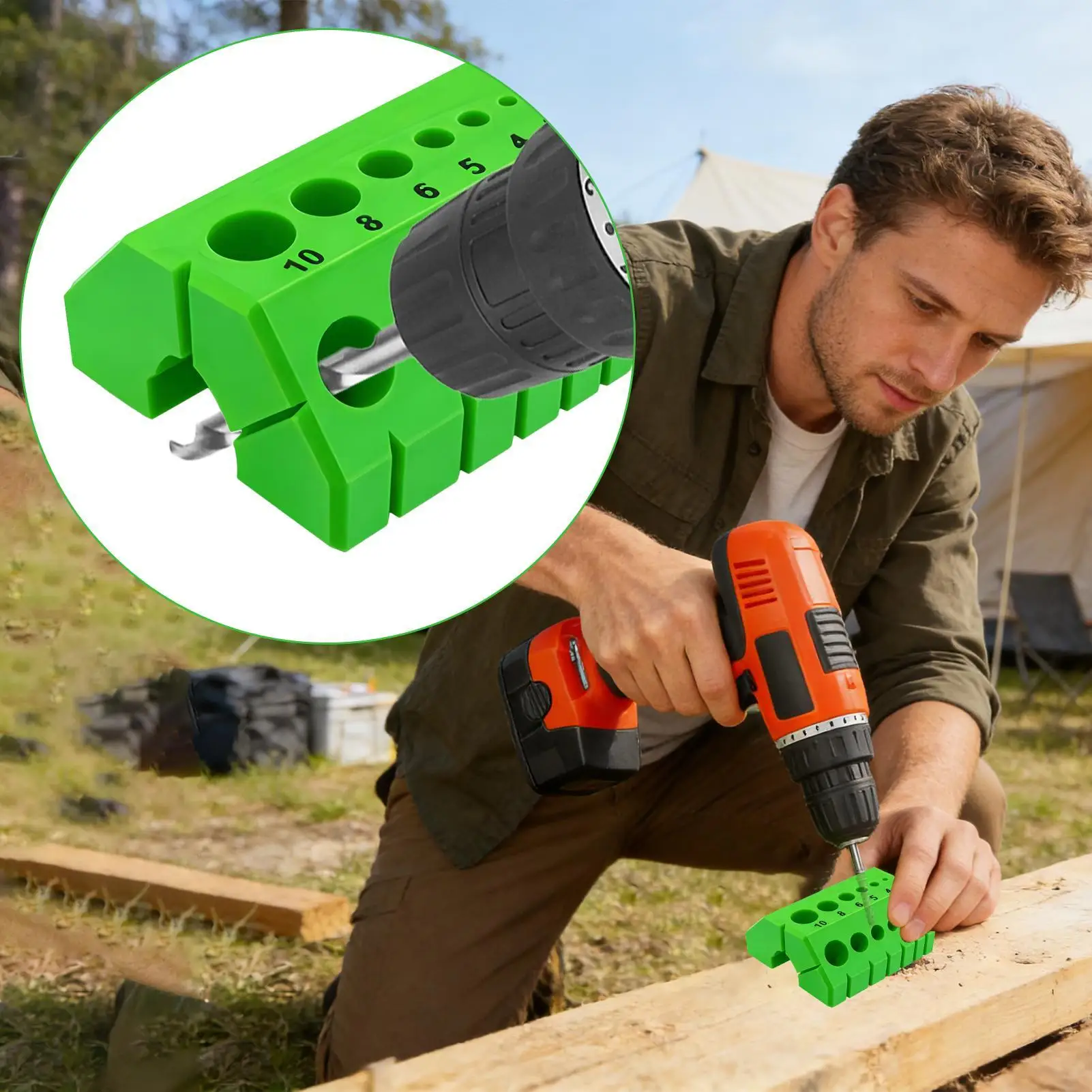 Drill Guide 3D Printed Bit Block 45/90 Degree Angle Drill Guide for Straight Holes for Cabinet Woodworking Shelf Door Drawer