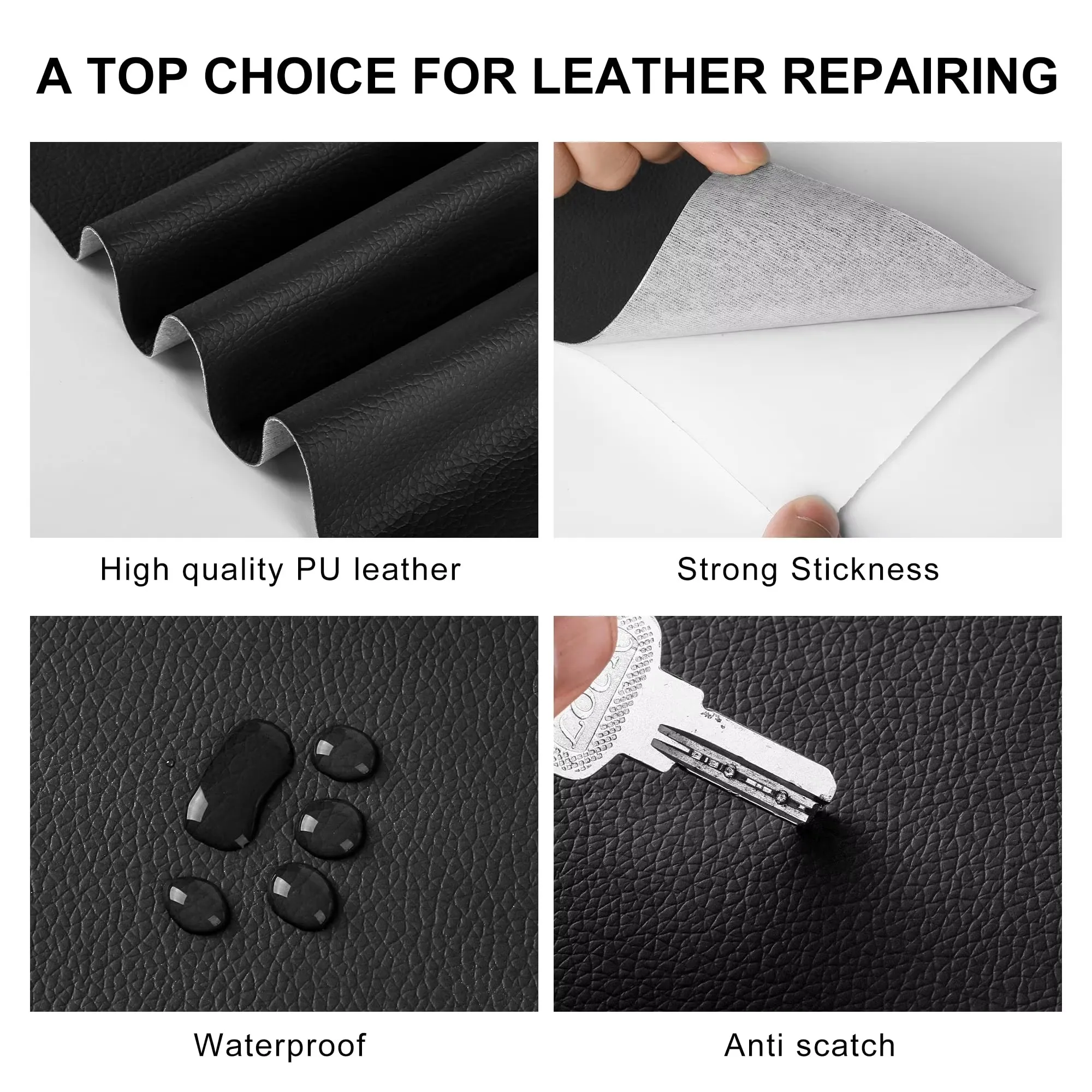 Self Adhesive Leather for Sofa Repair Patch Furniture Table Chair Sticker Seat Bag Shoe Bed Fix Mend PU Artificial Leather Skin