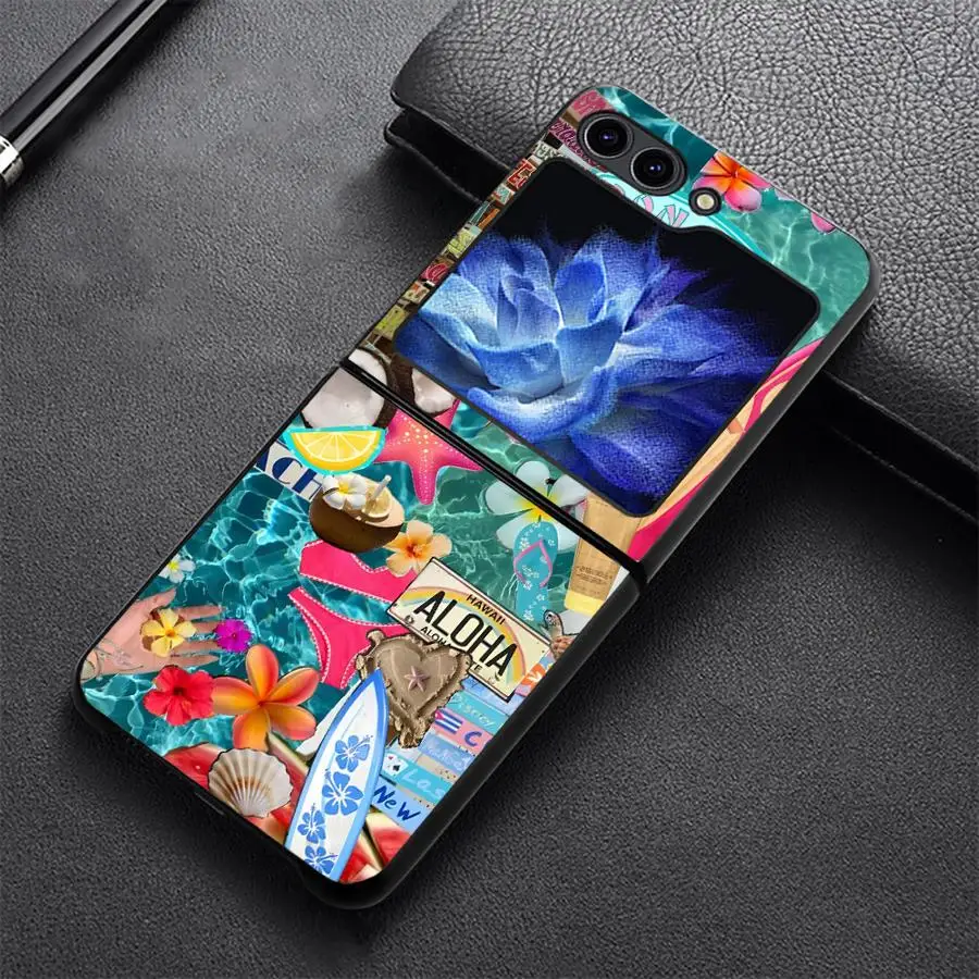 Phone Shell Funda Case for Samsung Galaxy Z Flip 8 Z Flip 7 6 5 4 3 Flip4 Flip7 FE Flip3 Flip5 Flip6 Creative Ocean Element Art